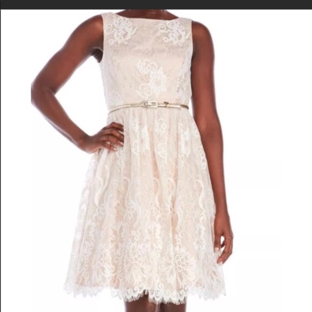 Eliza J Gold Lace Dress